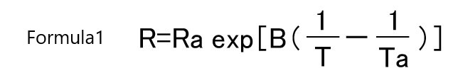 Formula for thermistor resistance / temperature chracteristics